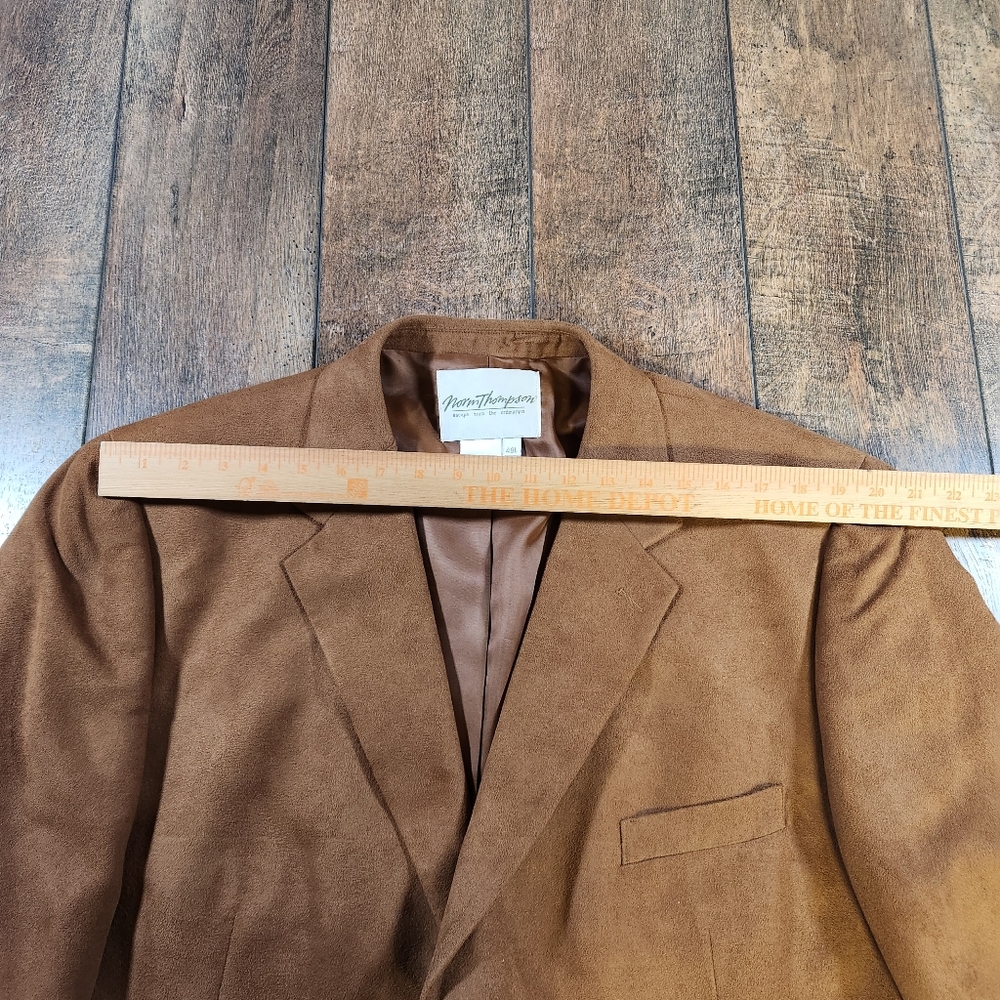 Norm Thompson Blazer Men's 48L Sport Coat Jacket Brown Faux Suede Southwestern - Picture 8 of 9